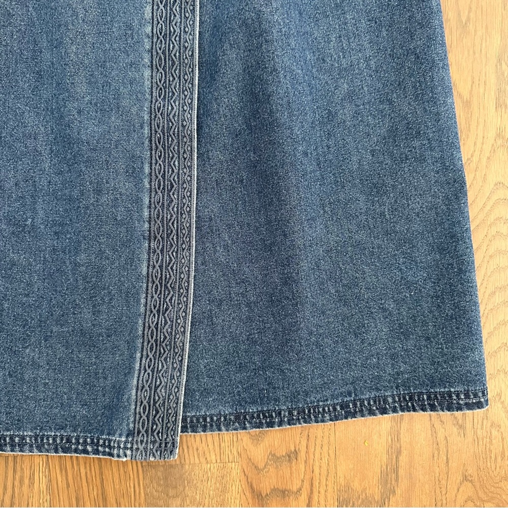 Vintage Talbots Embroidered Chambray Denim Wrap M… - image 3